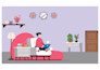 draw custom 2d flat illustration or modern flat vector illustrations for you